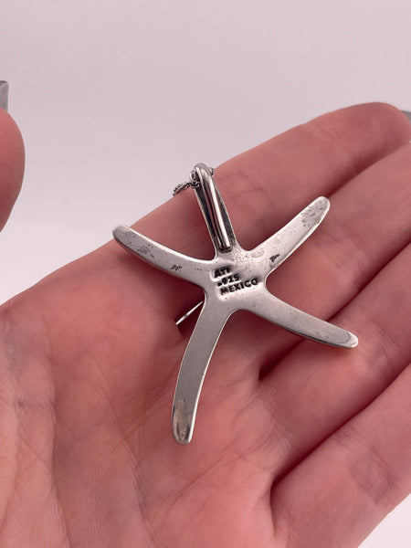 sterling silver 18-3/8" Mexican starfish necklace