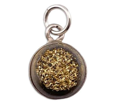 sterling silver gold druzy pendant