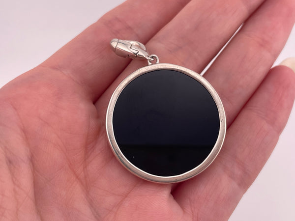 sterling silver molded plastic moon pendant
