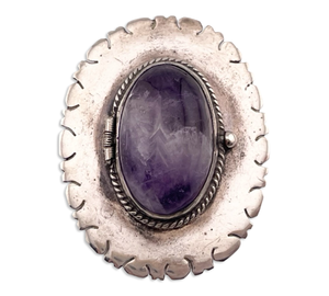 sterling silver amethyst locket pendant brooch