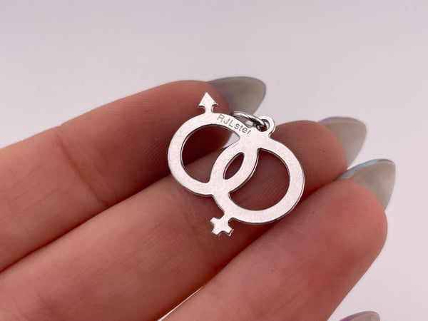 sterling silver female & male symbols pendant