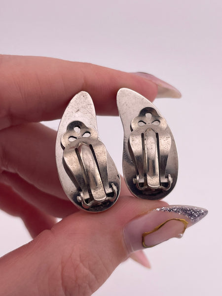 sterling silver turquoise clip on earrings