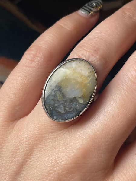 size 6.25 sterling silver agate ring