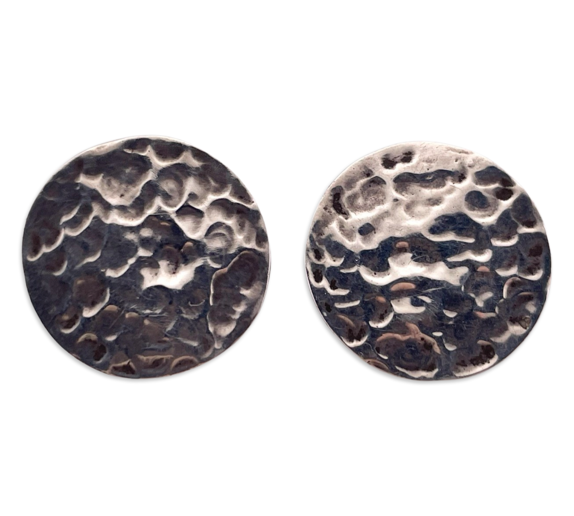 sterling silver hammered textured disc post earrings ***gold posts***