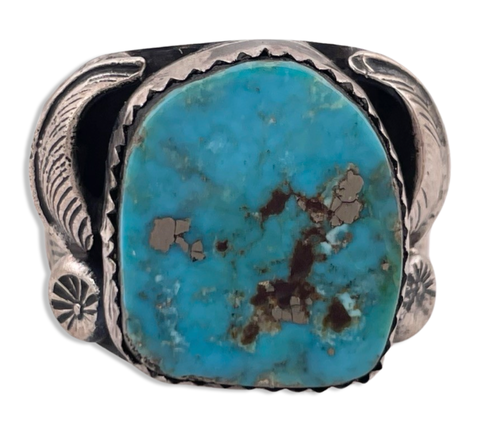 size 12 sterling silver turquoise ring