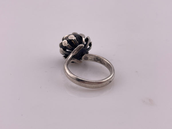 size 6.5 sterling silver Beau abstract plastic adjustable band ring