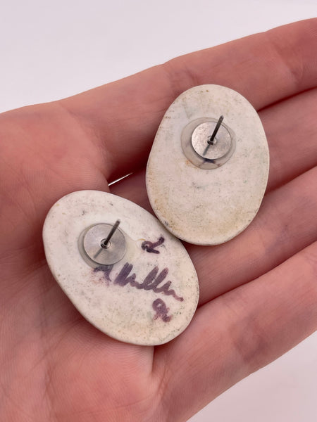 clay spider post earrings