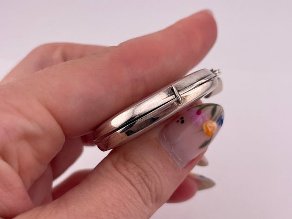 sterling silver oval locket pendant