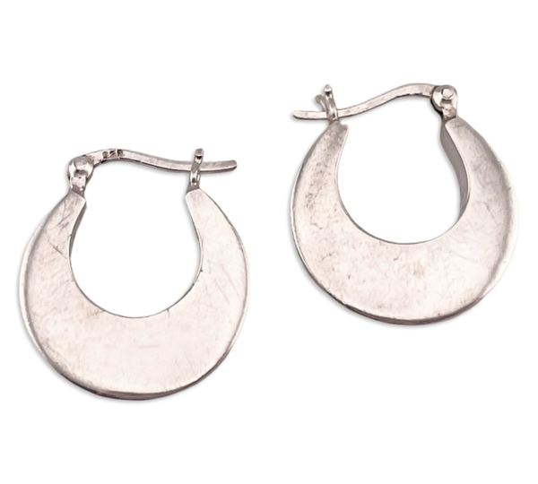 sterling silver smooth puffy 3/4" hoop earrings