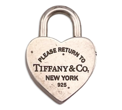 sterling silver Tiffany & Co. heart shaped padlock pendant
