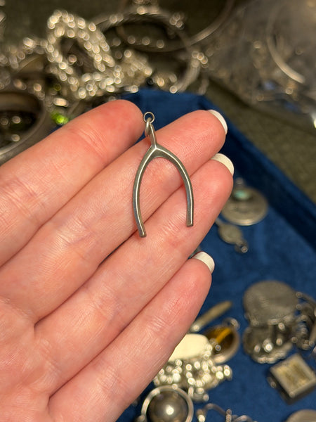 RESERVED PRIVATE LISTING -- sterling silver wishbone pendant A7