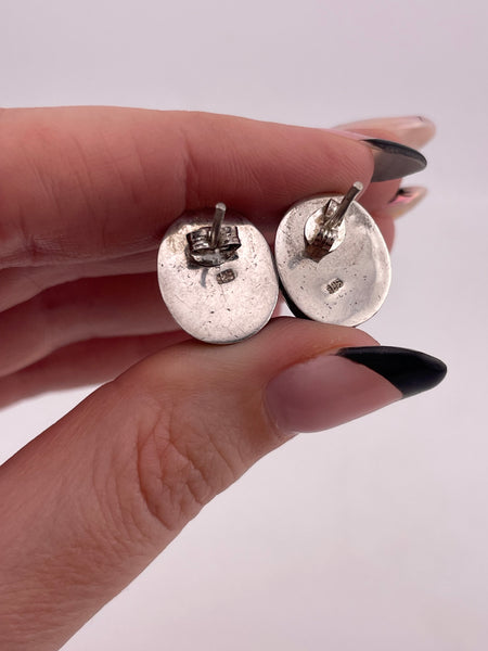 sterling silver larimar post earrings