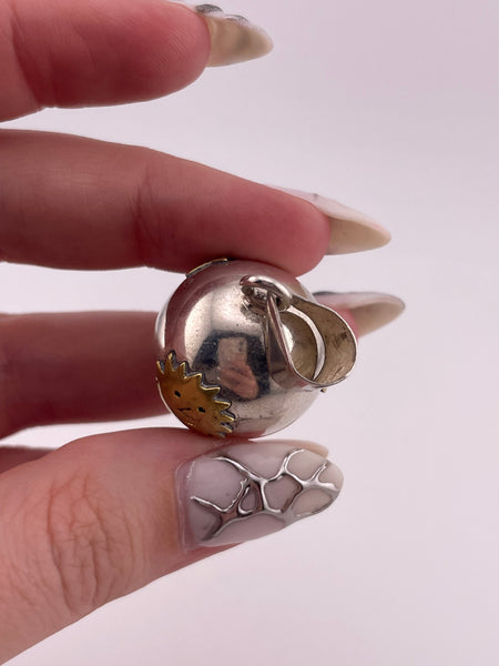 sterling silver sun moon face star harmony ball pendant