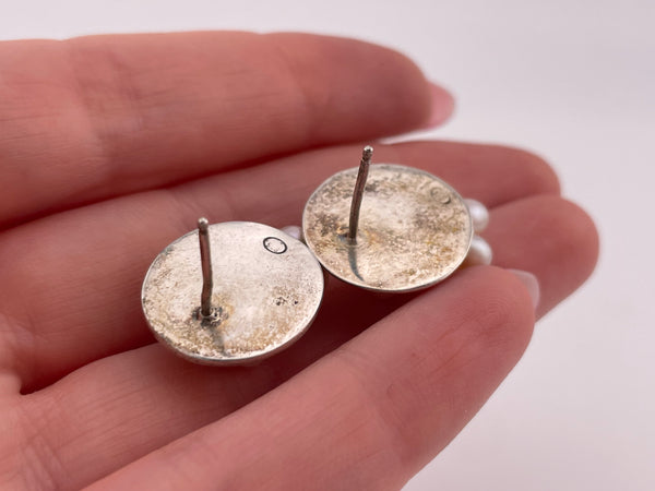 sterling silver multi-pearl post earrings