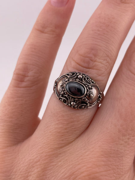 size 7.5 sterling silver hematite ring
