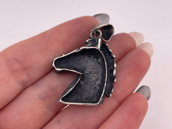 sterling silver horse head pendant