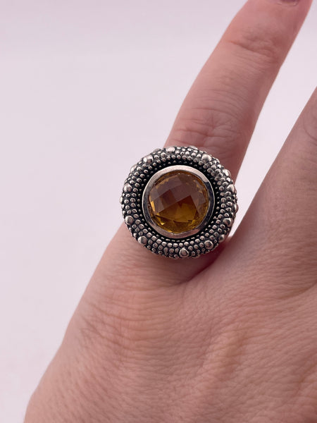 size 5 sterling silver Michael Dawkins faceted citrine ring