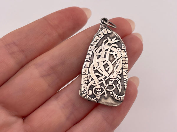 sterling silver Viking runestone pendant