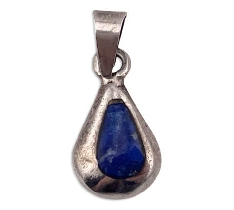 sterling silver small lapis pendant