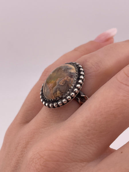 size 7 sterling silver Mexican opal ring