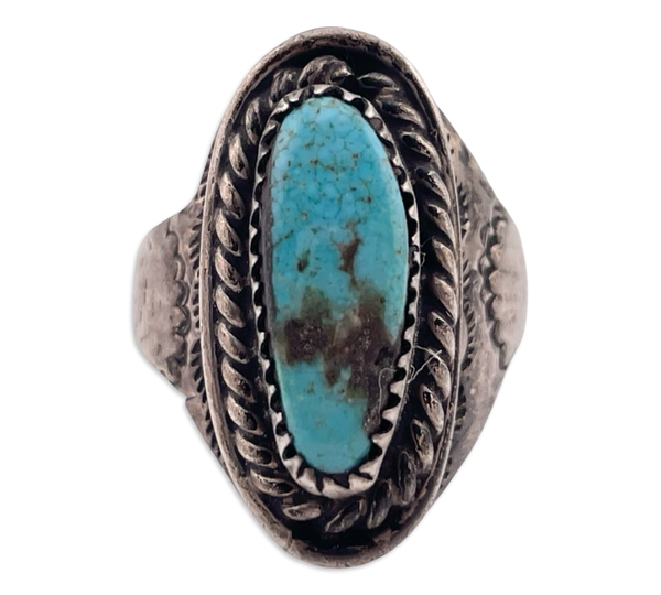 size 10.25 sterling silver turquoise ring