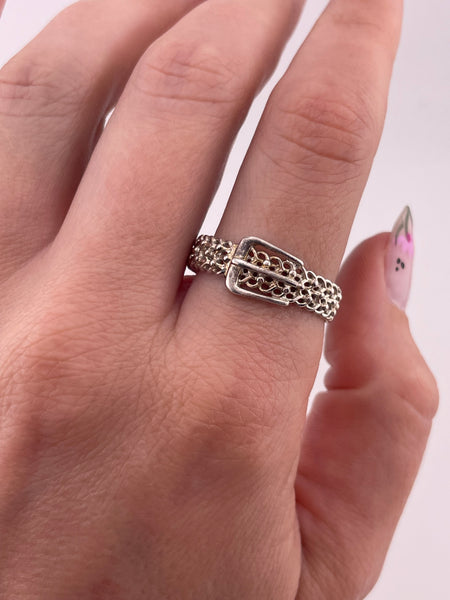 size 11 sterling silver belt ring