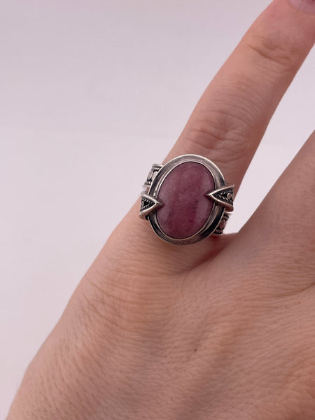 size 5 sterling silver rhodochrosite ring