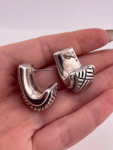 sterling silver electro-form lined j-hook post earrings ***Non sterling posts***