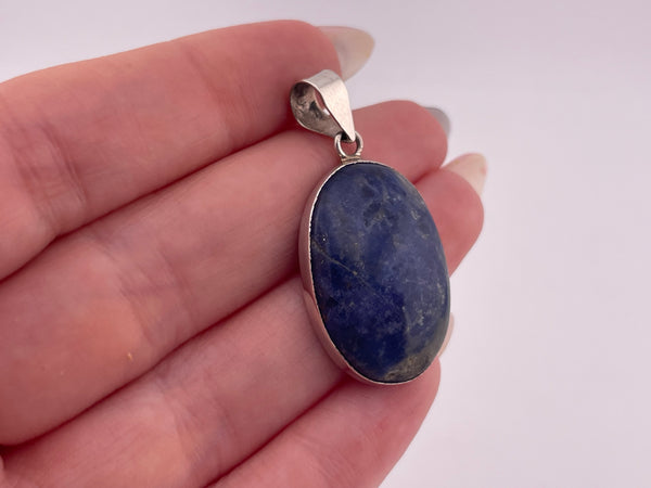 sterling silver sodalite pendant