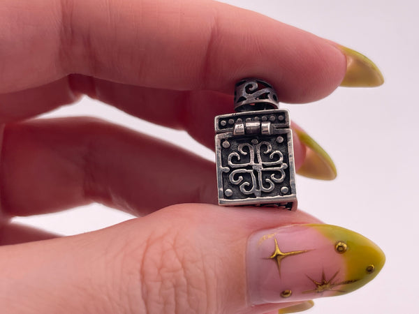 sterling silver Ichthus fish cross compartment box pendant
