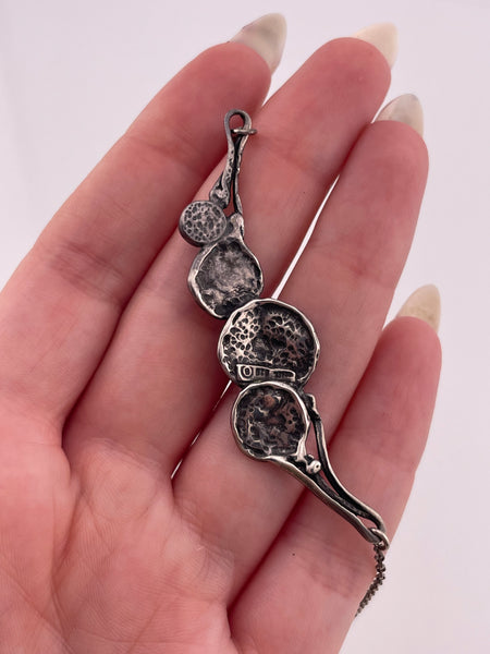 sterling silver lab opal abstract circles necklace