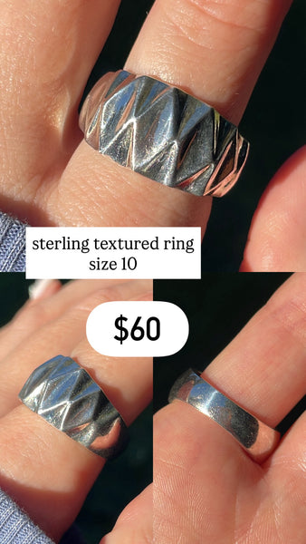 RESERVED PRIVATE LISTING -- sterling silver stoneless textured ring B38
