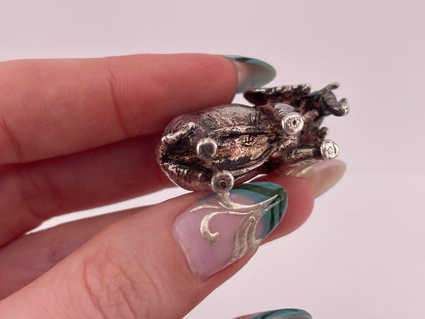 sterling silver large 3D electroform elephant pendant