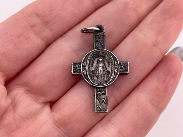 sterling silver religious cross slide pendant