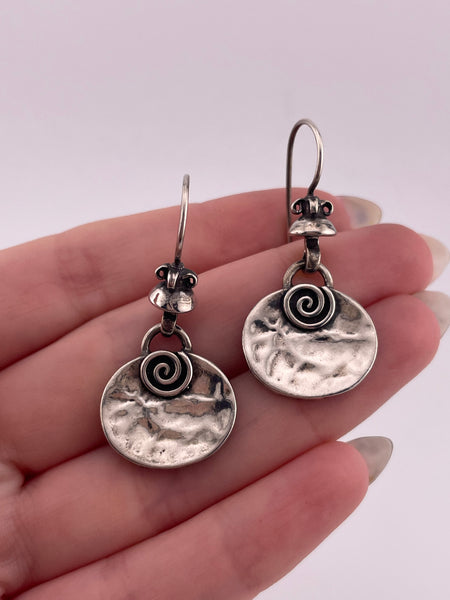 sterling silver rhodium plated Silpada spiral hook dangle earrings