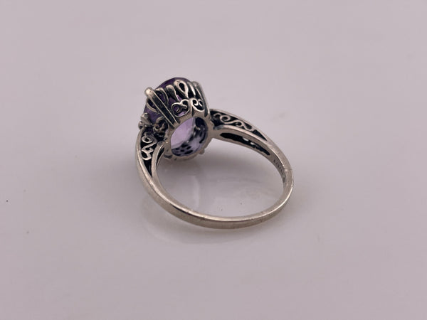 size 9 sterling silver Kabana faceted amethyst ring