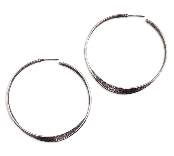 sterling silver Silpada 1 7/8" textured twist post hoop earrings