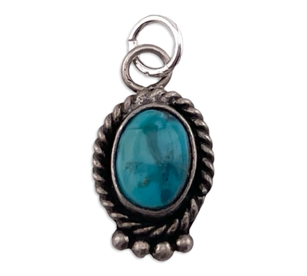 sterling silver small turquoise pendant