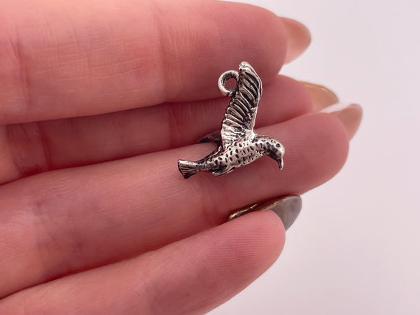 sterling silver flying bird pendant
