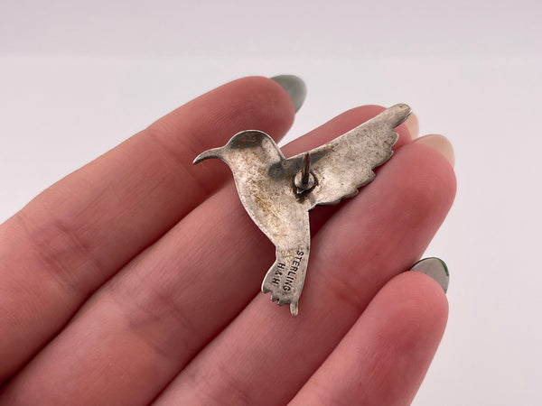 sterling silver hummingbird pin