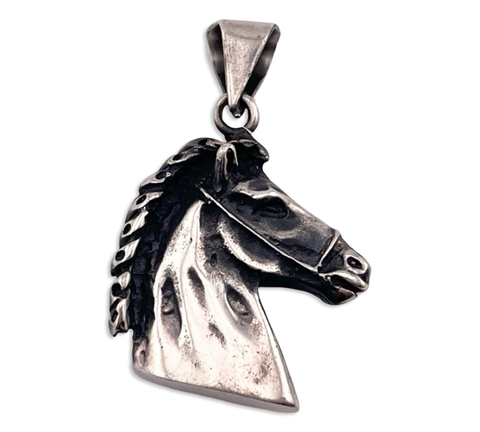 sterling silver horse head pendant