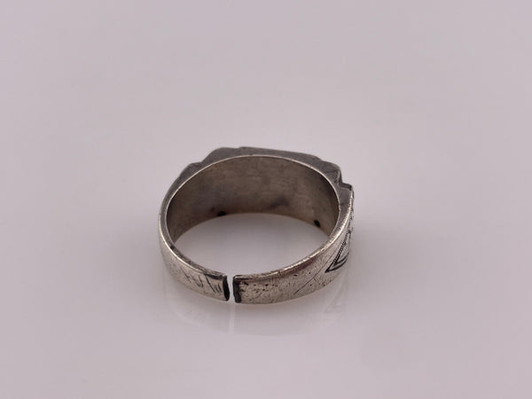 size 10 sterling silver engraved signet ring **AS IS**