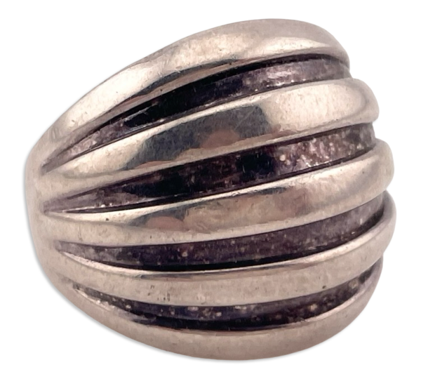 size 5 sterling silver electro-form lined ring