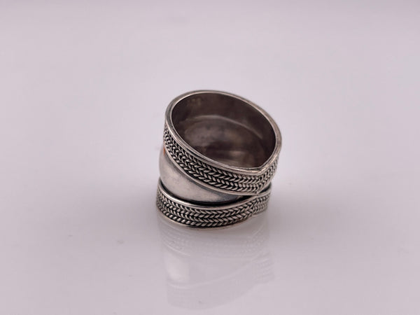 size 6.5 sterling silver chunky wide band stoneless ring