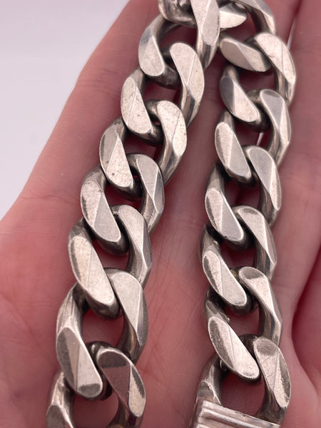 sterling silver 8" heavy 64 grams curb chain link bracelet
