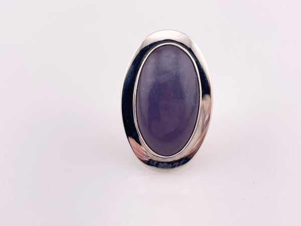 size 6.5 sterling silver DRT purple jade ring