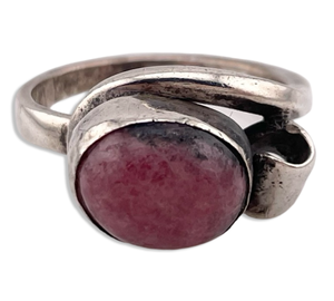 size 10 sterling silver rhodonite ring