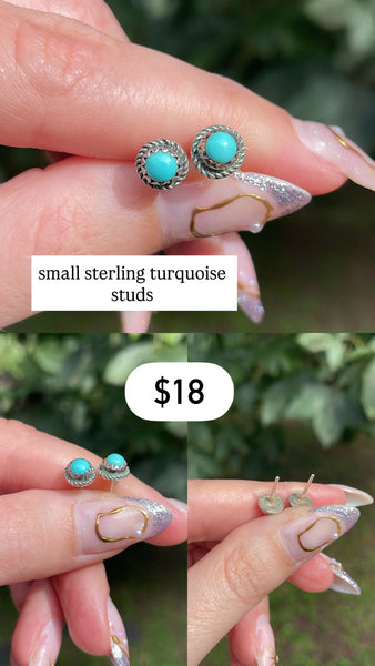 RESERVED PRIVATE LISTING -- sterling silver turquoise stud earrings B2