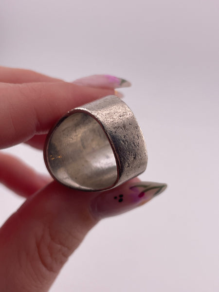 size 6.5 sterling silver very worn heavy stoneless horse ring