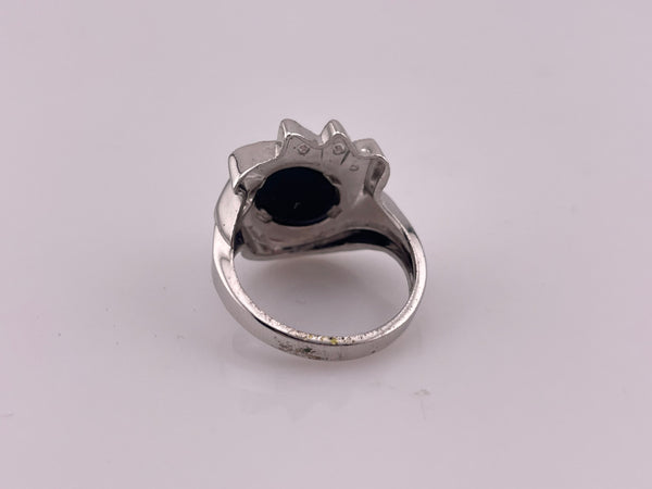 size 7 sterling silver rhodium plated opal triplet rhinestone ring